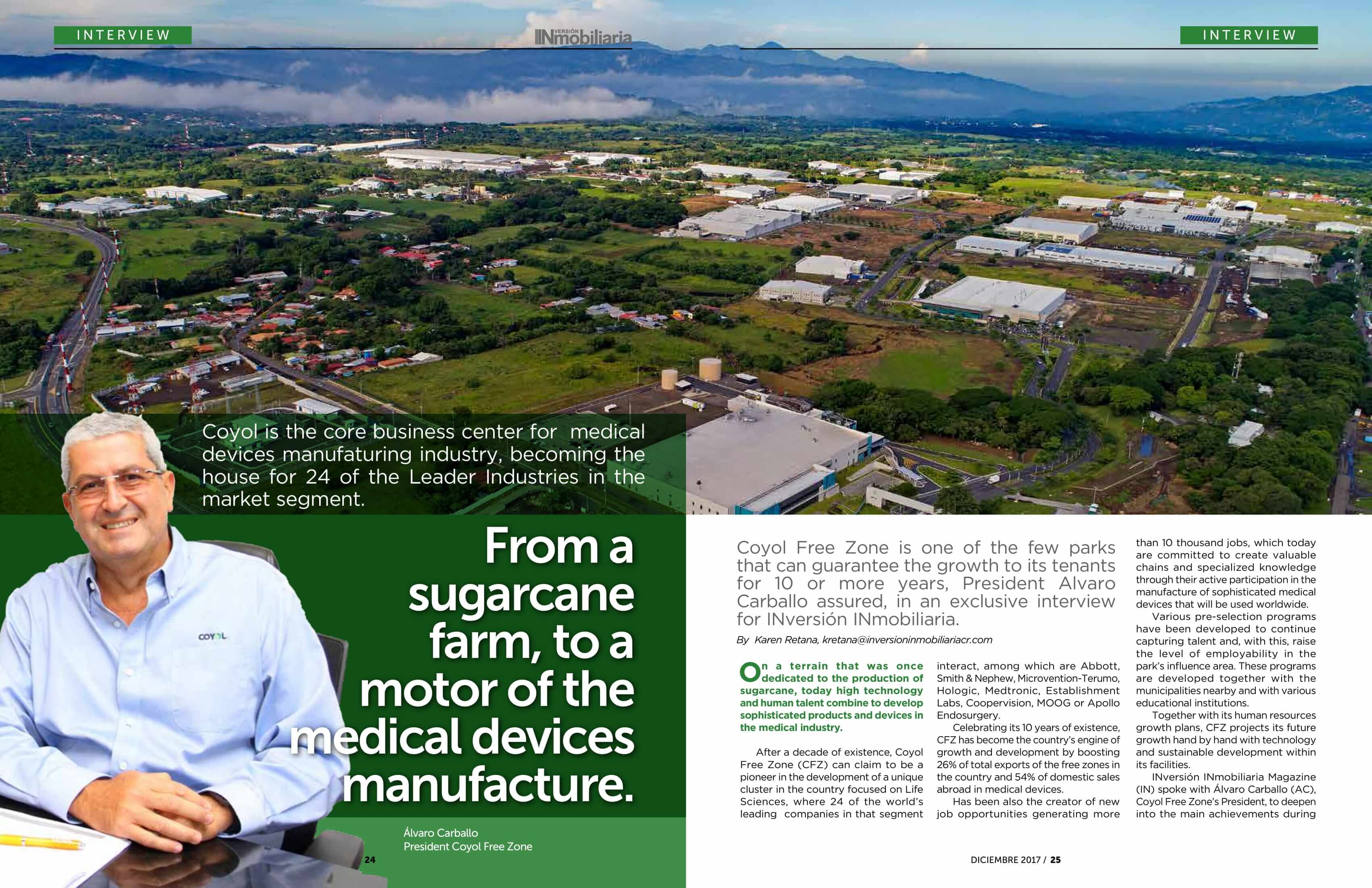 Entrevista-Coyol-Dic-Ingles-v3-1 From a sugarcane farm to medical devices manufacture